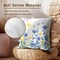 Blue Yellow Flowers Pillow Covers 18x18 Inch Set of 2, Poppy Floral Square Cushion Covers Spring Summer Seasonal Decor Pillowcase for Living Room Sofa Bedroom